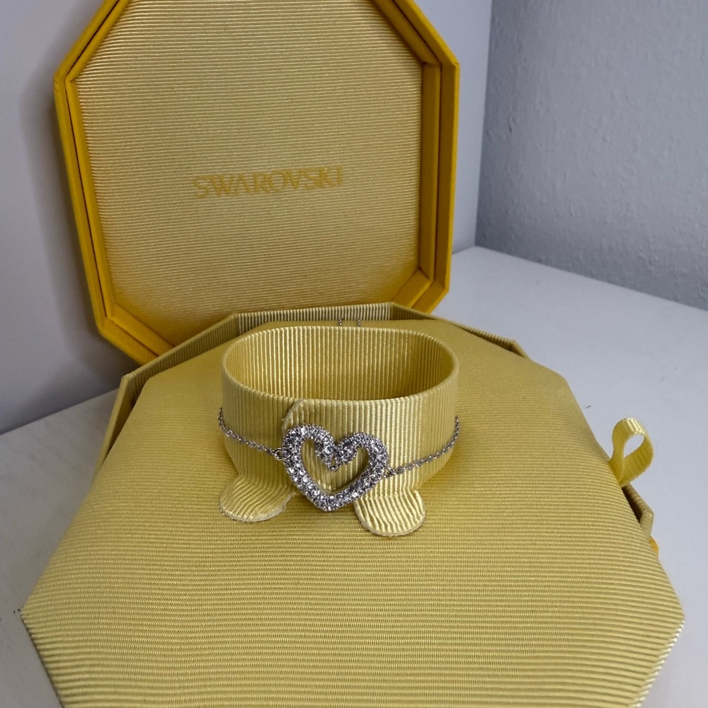 Swarovski Silver Heart Charm Bracelet
